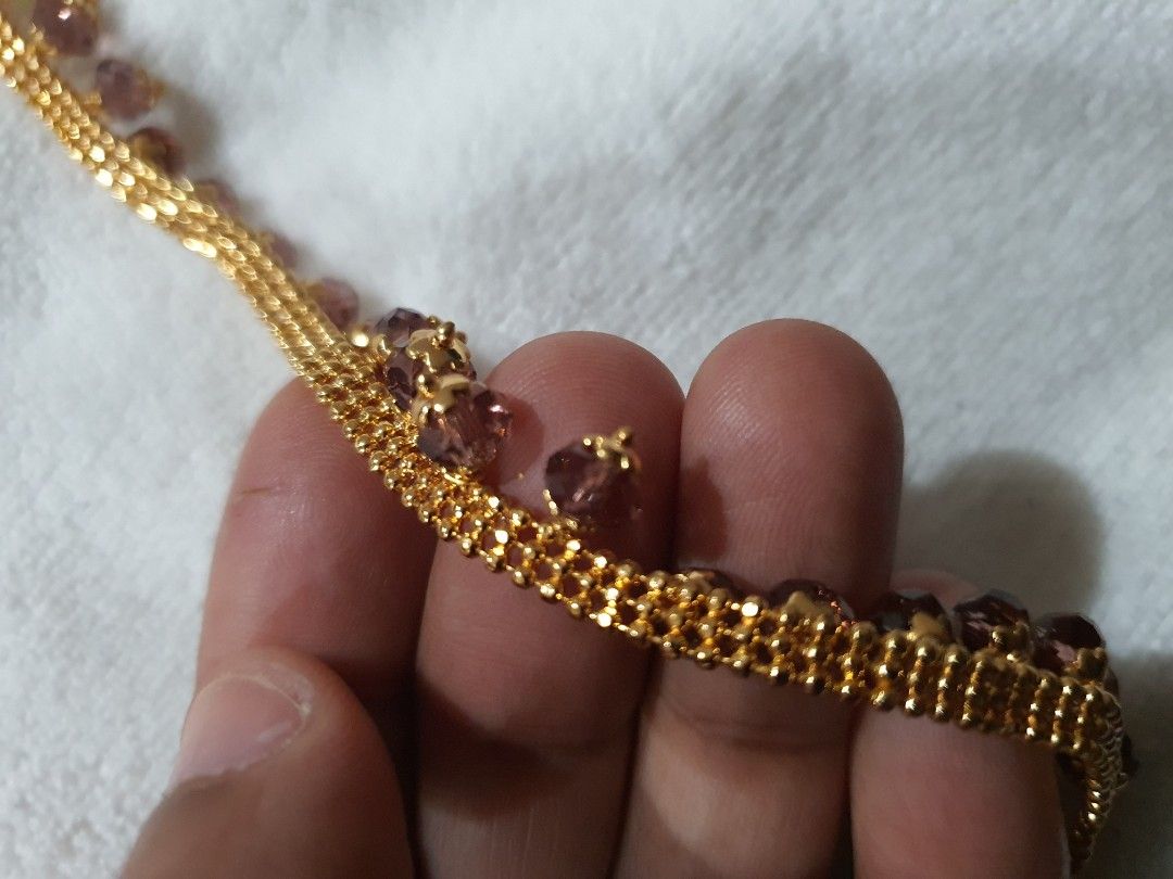 Purple gold chain top