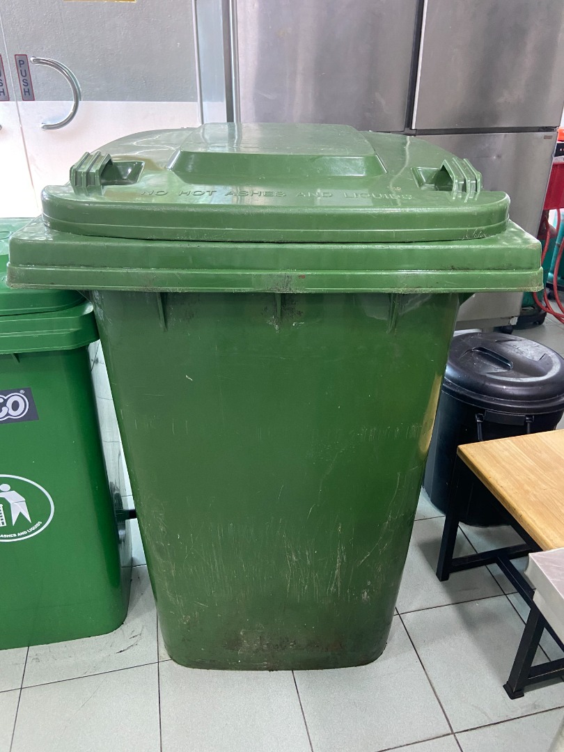 Green Waste Bin 240L Dustbin Green 240L, Furniture & Home Living