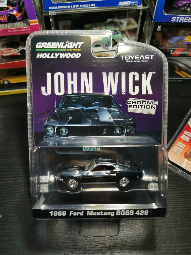 Greenlight John Wick 1969 Ford Mustang Boss 429 Chrome Edition