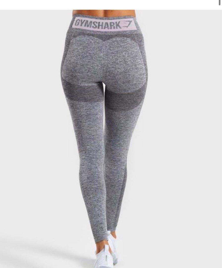 Gymshark Flex High Waisted Leggings - Grey/Pink, Size L, Women's