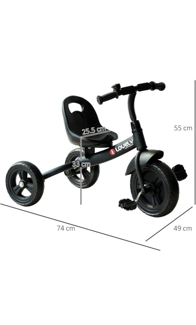 HOMCOM Kids Trike Toddler Tricycle Children Ride on 3 Wheels Bike