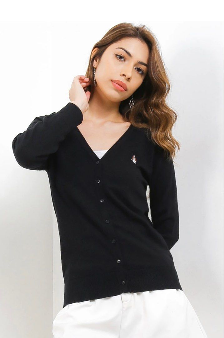 Hush Puppies Cardigan Wanita Kindly Black Fesyen Wanita Pakaian