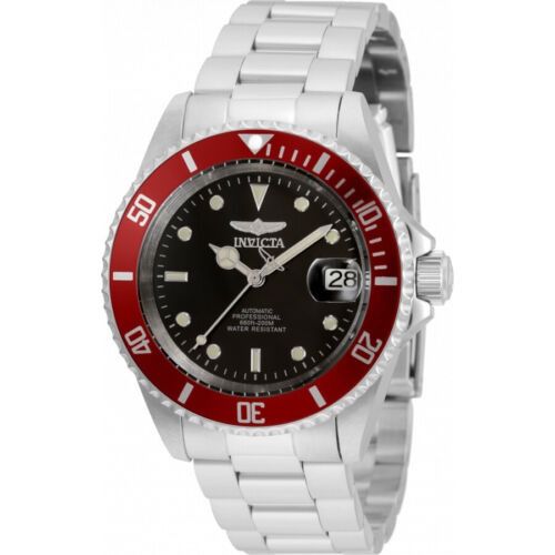 Invicta Pro Diver 35695 40mm Automatic Red Bezel Black Dial Rolex Tudor Homage Watch 200m Water Resistant Men s Fashion Watches Accessories Watches on Carousell