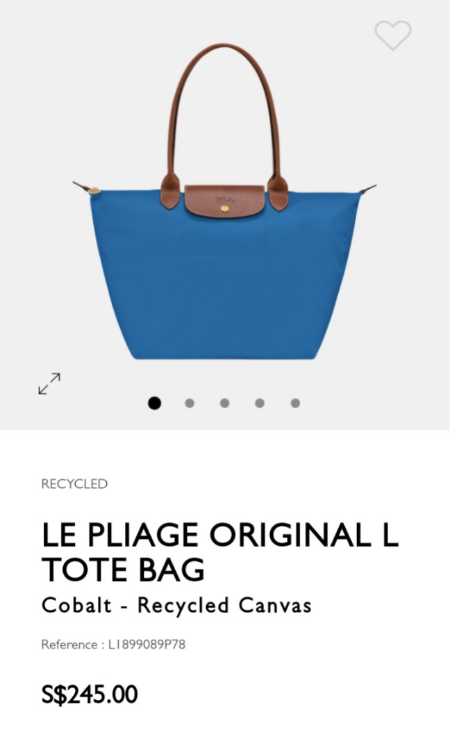 Le Pliage Original L Tote bag Cobalt - Recycled canvas (L1899089P78)