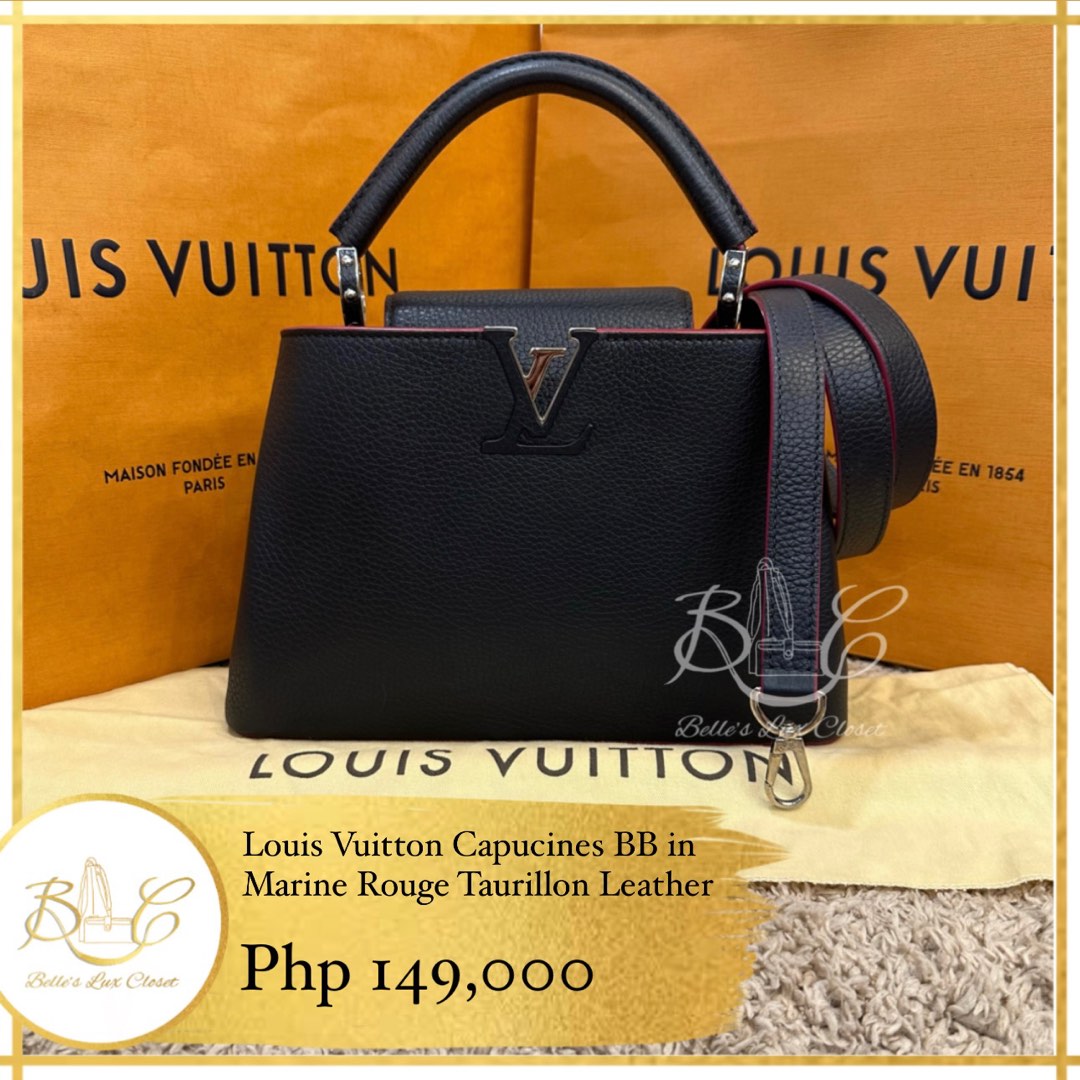 Louis Vuitton Hand Shoulder Bag Capucines BB Marine Rouge (Navy