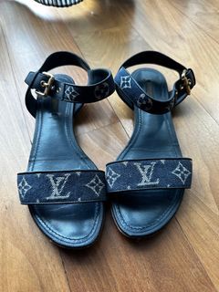 Louis Vuitton Black/Brown Studded Leather And Monogram Canvas Nomad  Slingback Sandals Size 41 Louis Vuitton