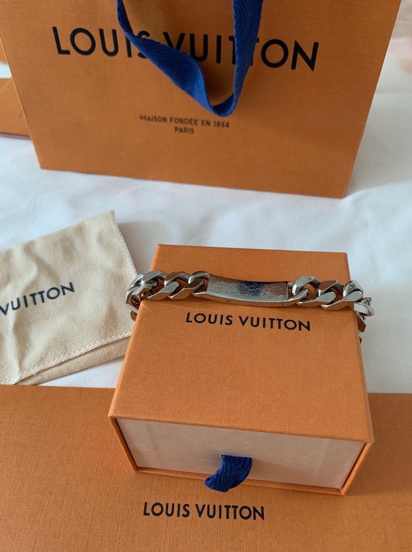 LOUIS VUITTON LOUIS VUITTON Chain Bracelet M62486 metal Silver Used unisex  logo LV M62486