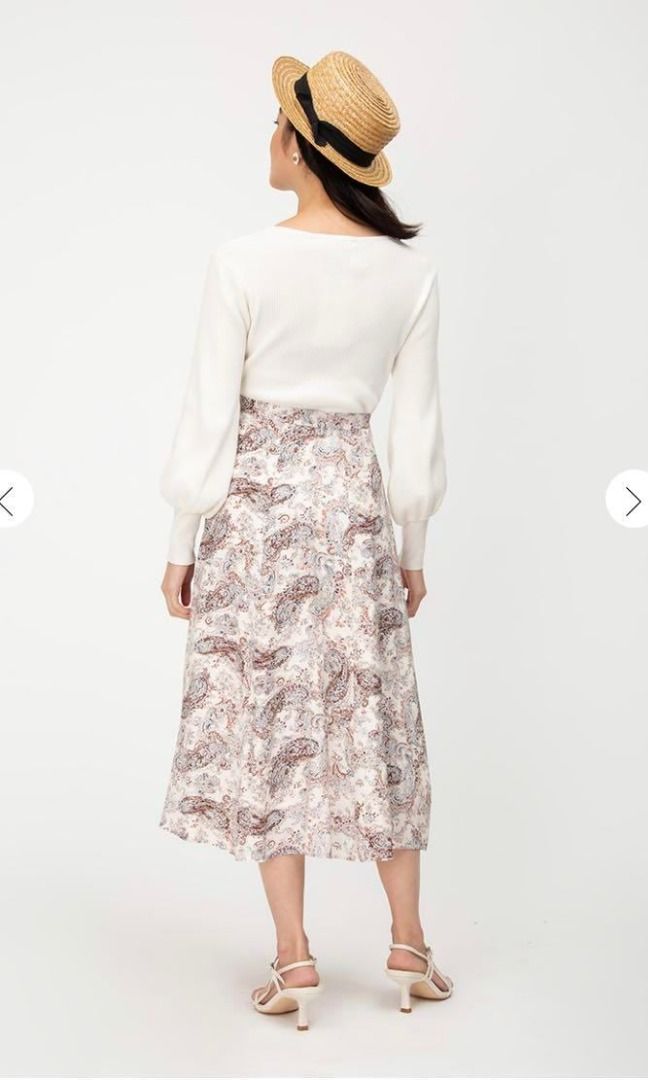 White chalk lovey midi skirt tropical navy floral on sale