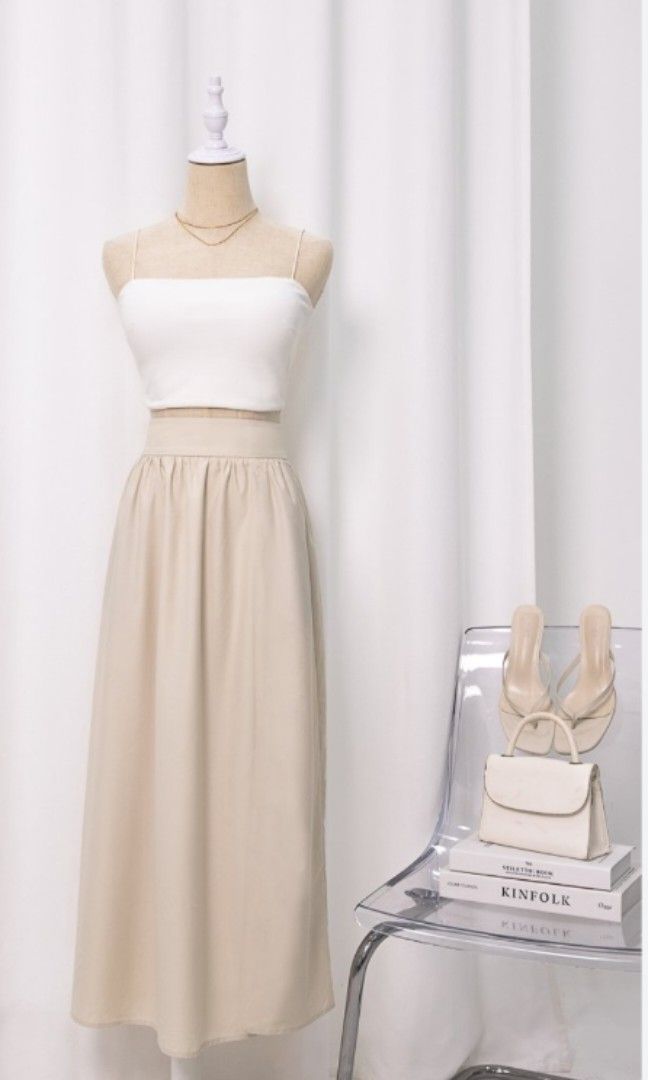 Lovet LORA Thick Waistband Maxi Flare Skirt Petite Women s