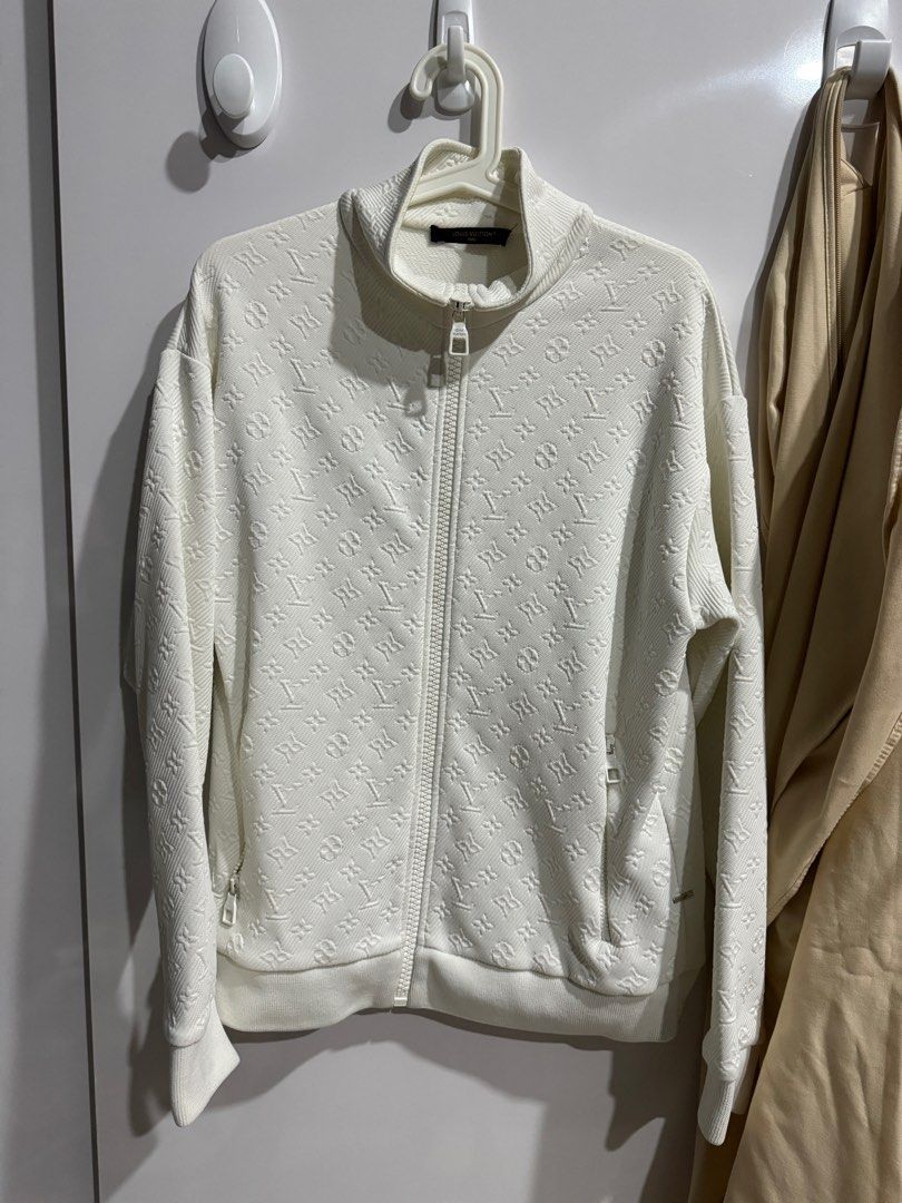 Louis Vuitton Lvse Monogram Fleece Tracksuit, White, XL