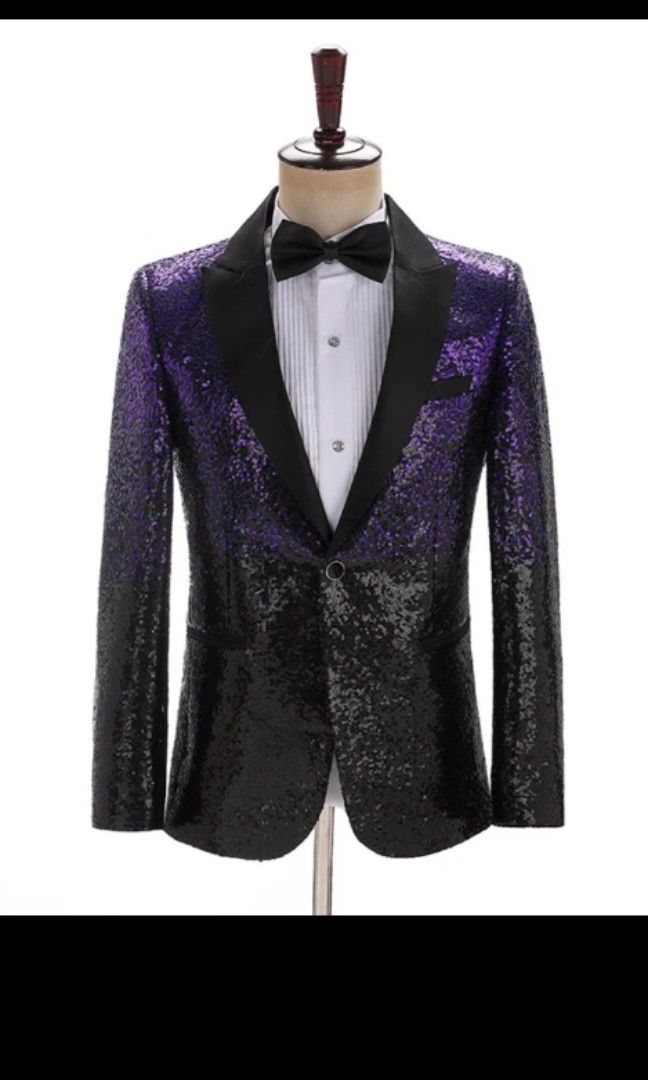 Purple sequin tuxedo on sale jacket