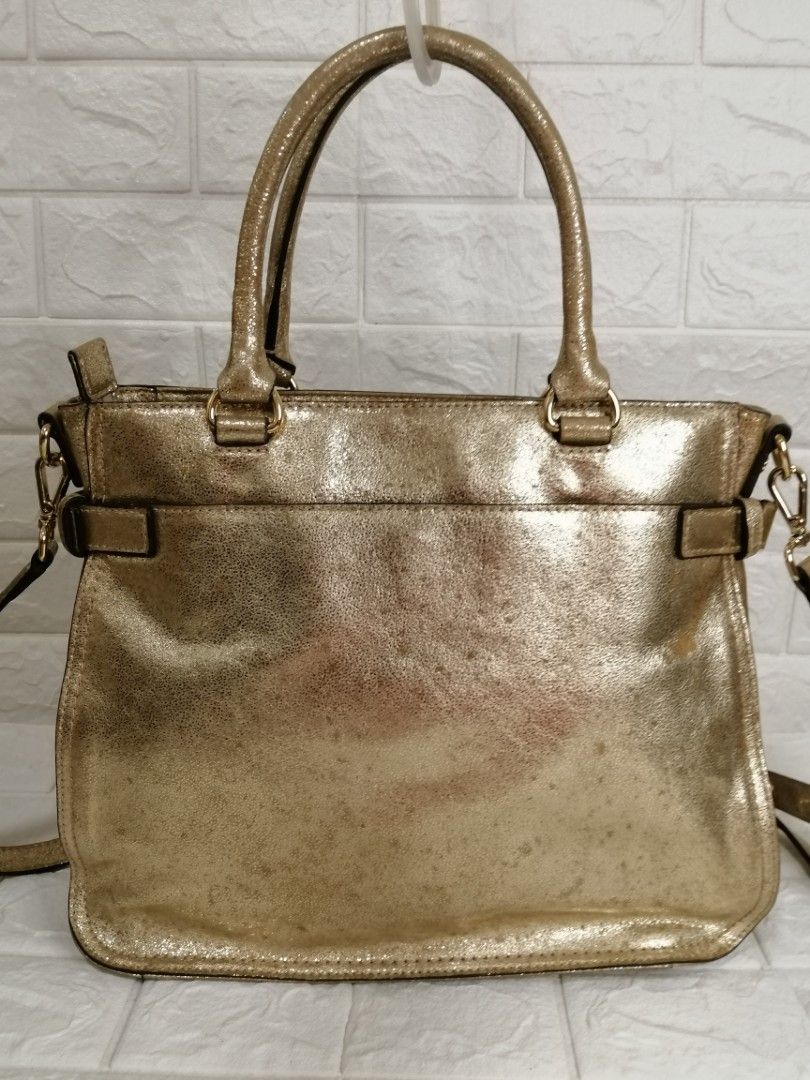Michael Kors Mk Gold Naomi Satchel Bag Luxury Bags Wallets on Carousell