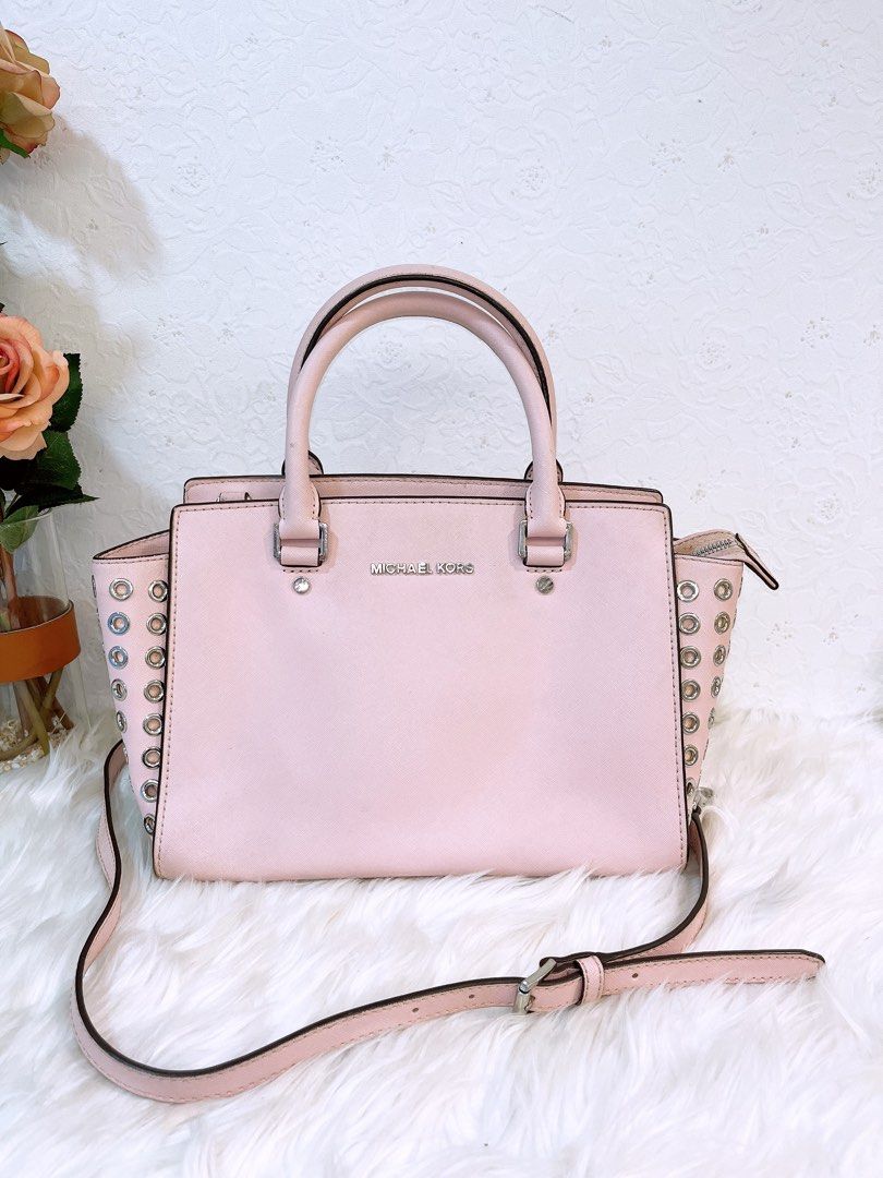 Michael Michael Kors Blossom Pink Leather Medium Selma Satchel Michael Kors