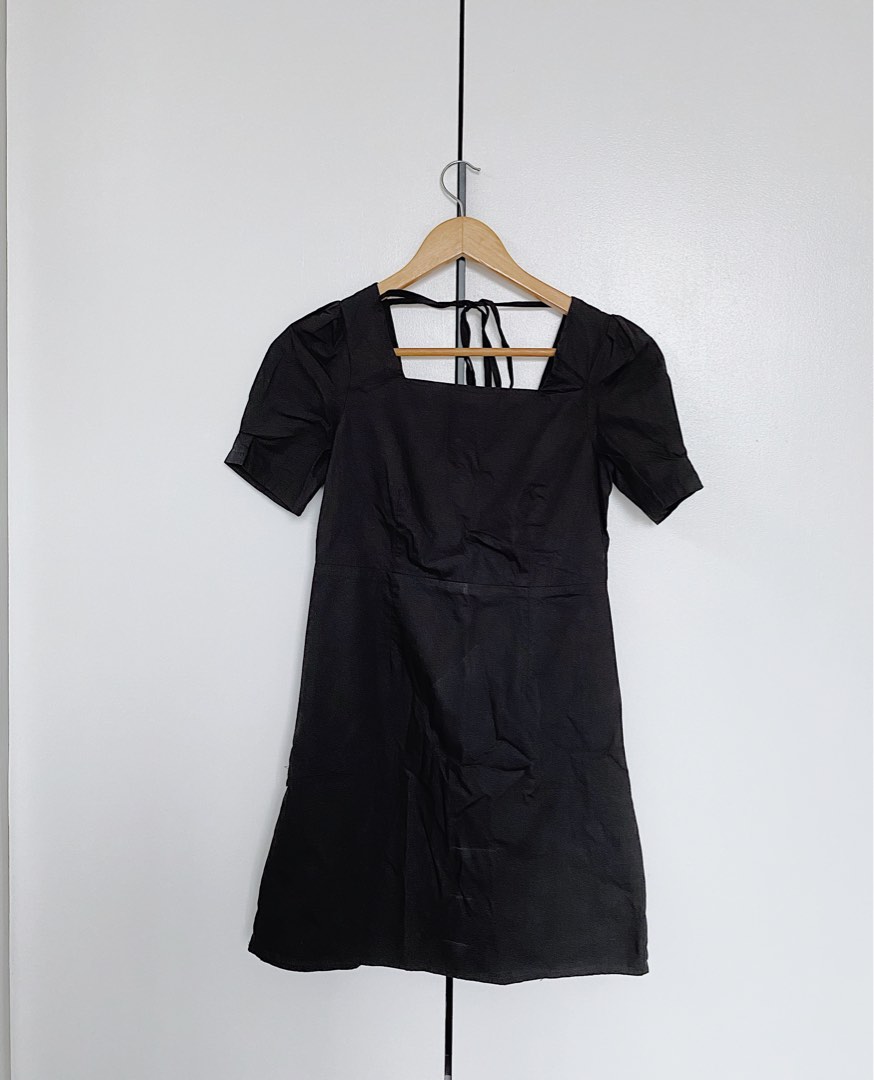 Robe Noire Manches Bouffantes Femme - Taille XL - Style Mini - Sans étiquette