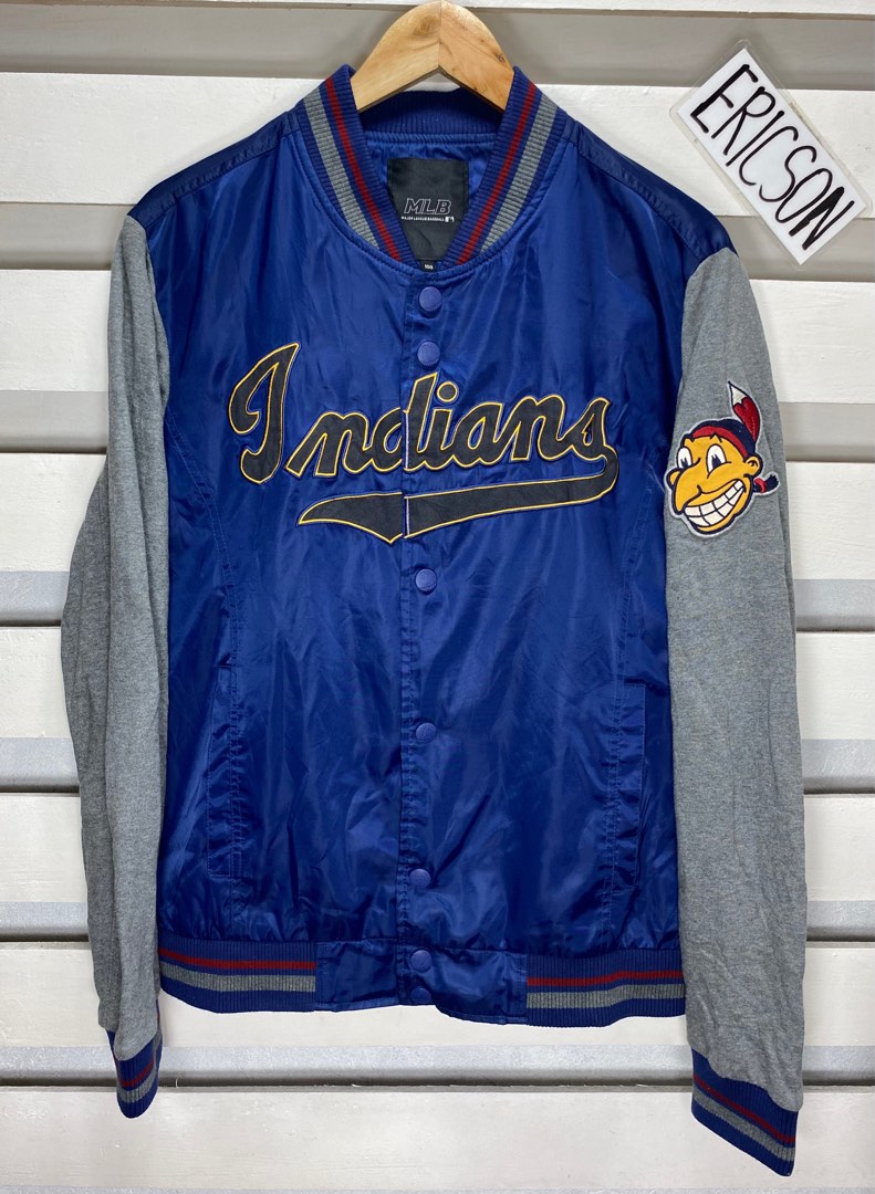 MLB indians varsity jacket, Men's Fashion, Coats, Jackets and Outerwear