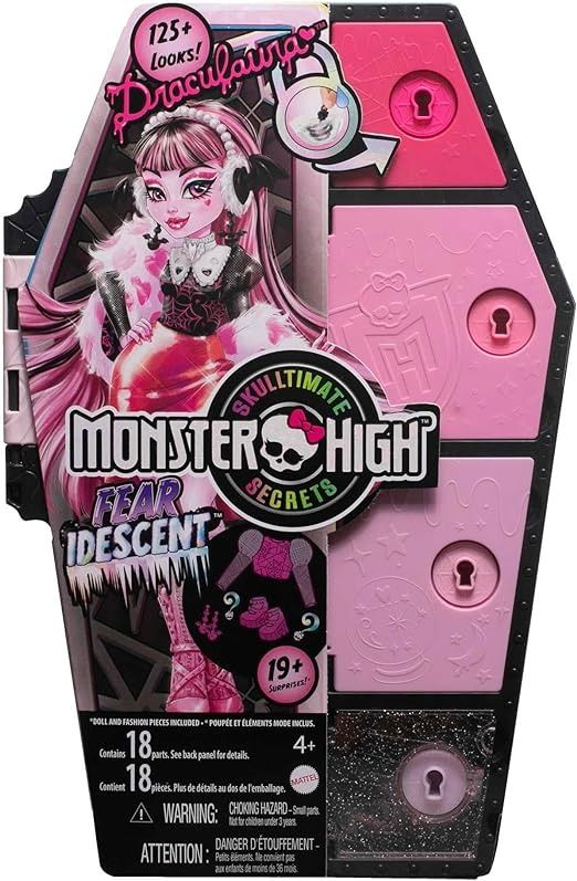 Monster High Skulltimate Secrets Fearidescent Series Doll & Accessories,  Draculaura, Dress-Up Locker & 19+ Surprises, Hobbies & Toys, Toys & Games  on Carousell