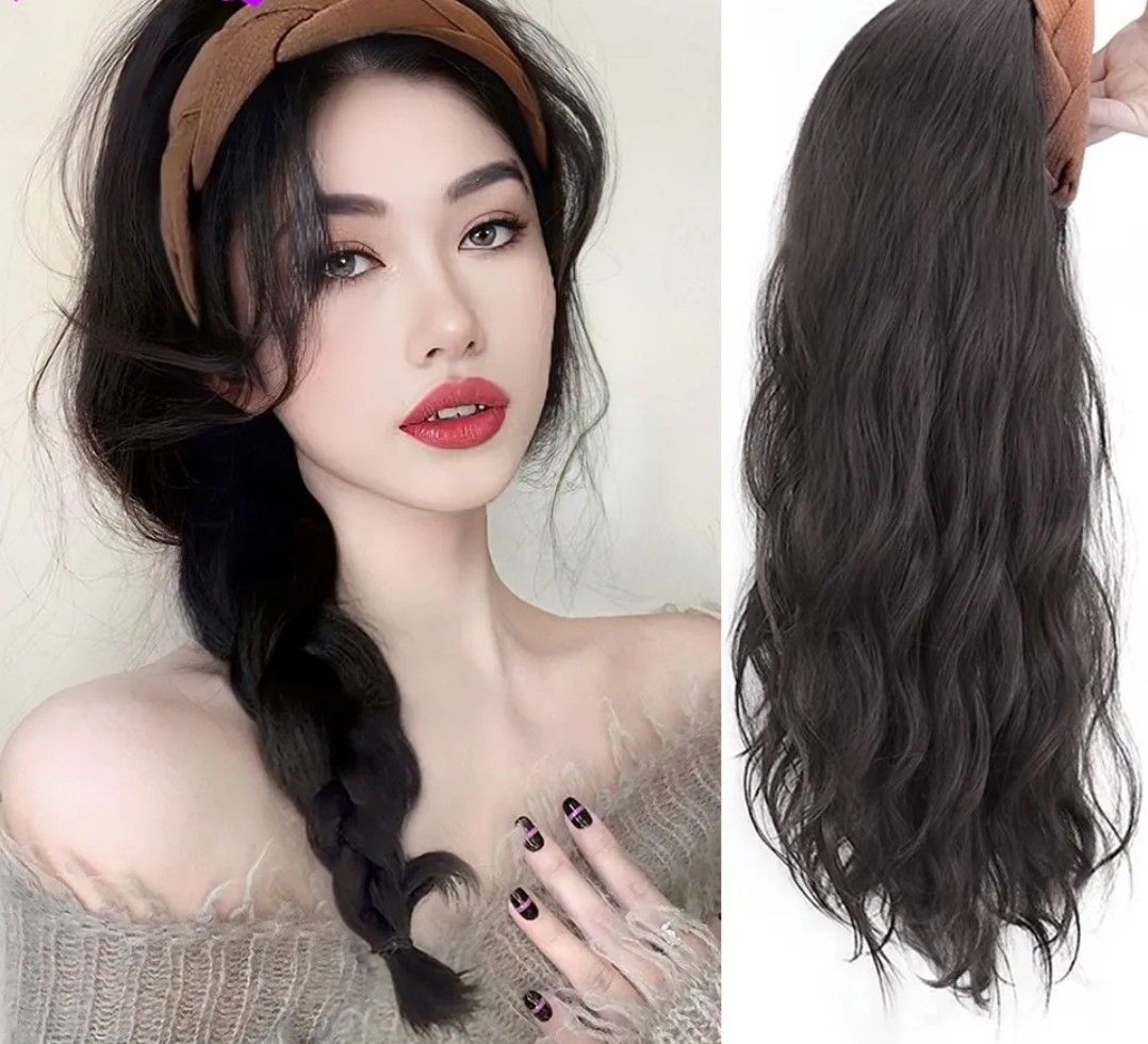 Natural Dark Brown Hair Band Wig Beauty Personal Care Hair on Carousell