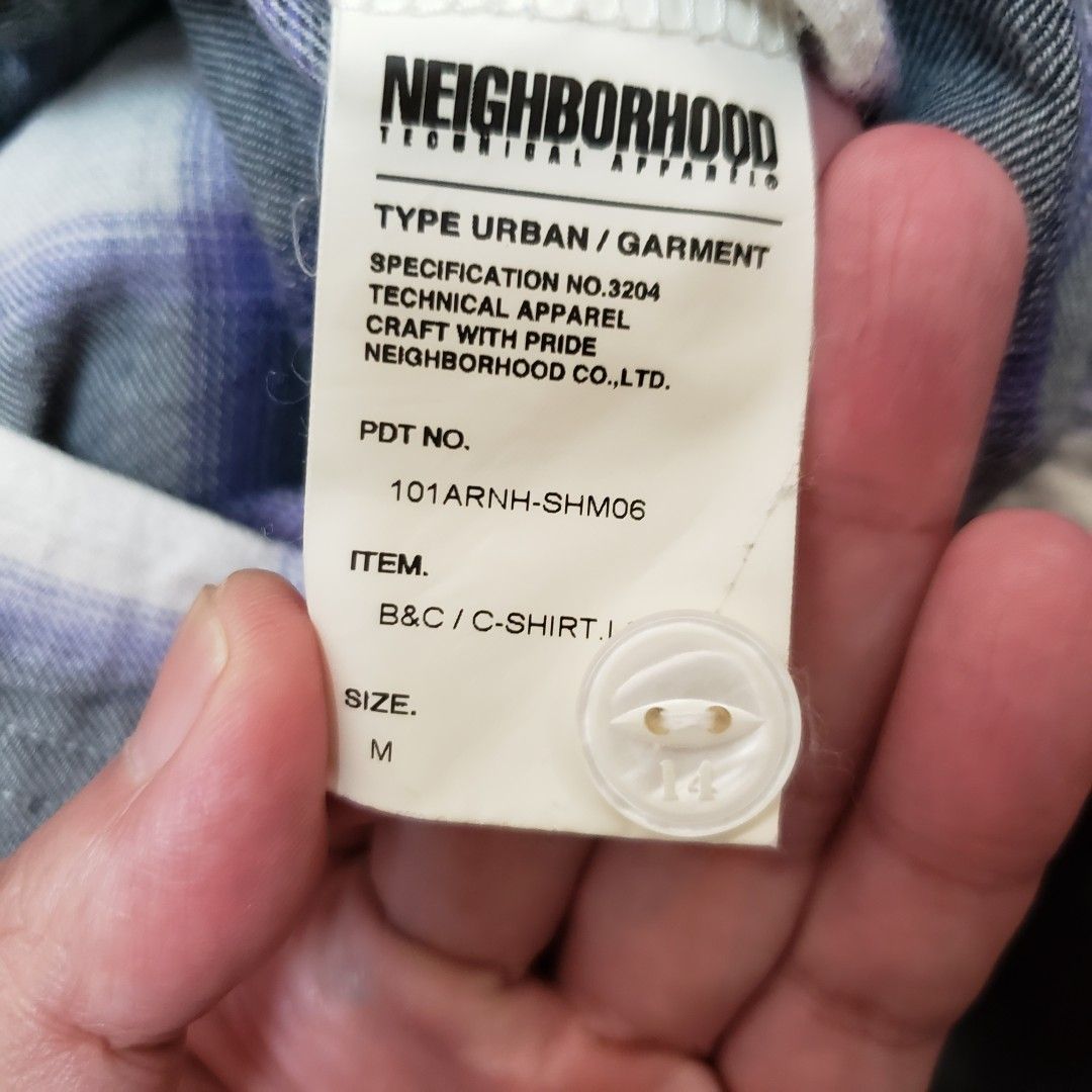 Neighborhood B&C / C-Shirt LS 格仔恤衫101ARNH-SHM06 M碼日本製不