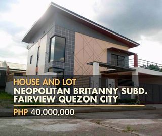 Neopolitan Brittany Subdivision, Fairview Quezon City Brand New House and Lot for SALE 300 sqm lot area