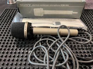 New Vintage Sony ECM-18N Electret Condenser Microphone With Case   Made in Japan