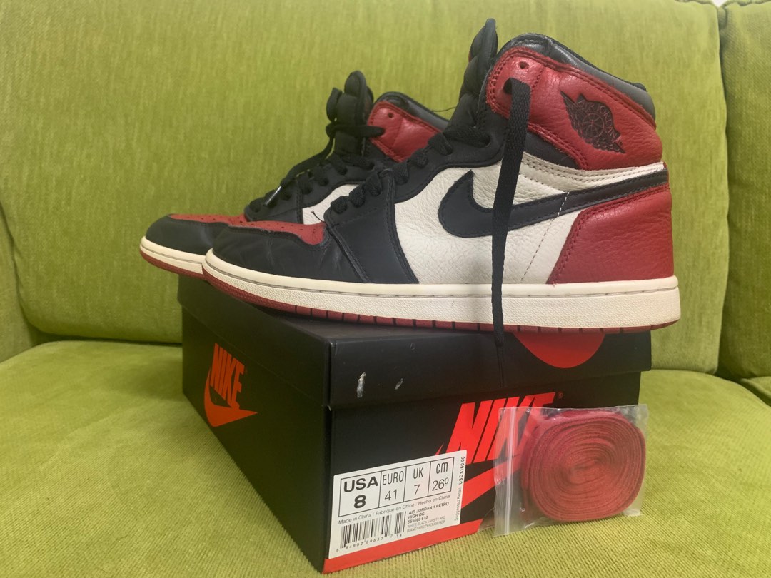 Air jordan 1 retro high bred toe uk sale