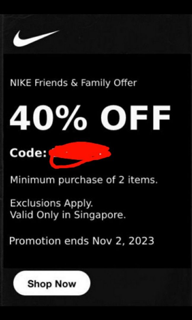 Friends and clearance family coupon nike