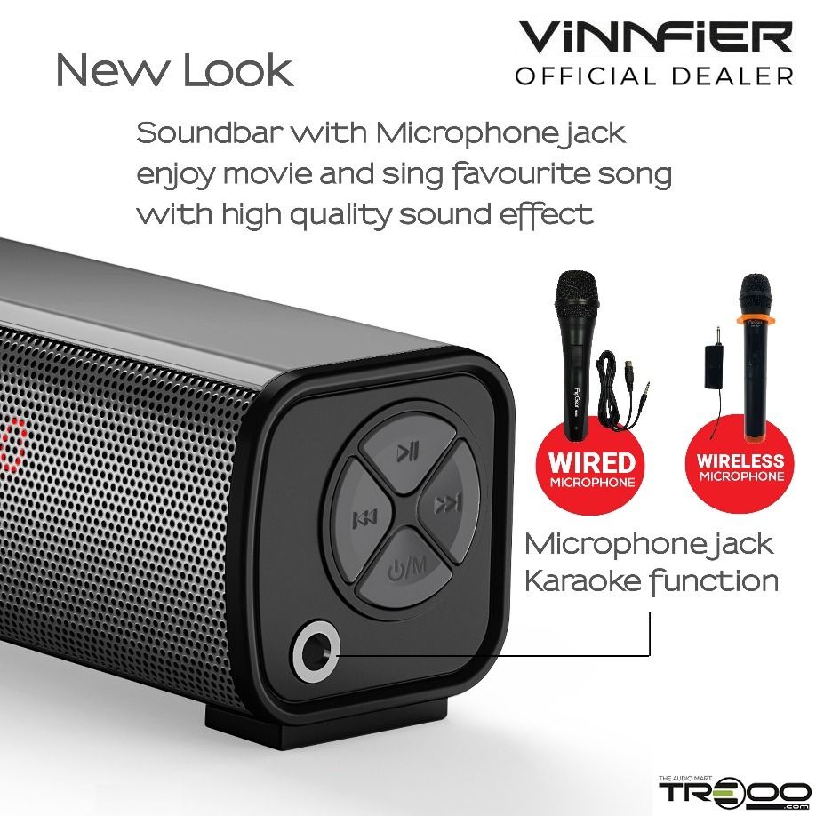 Soundbar with mic discount input