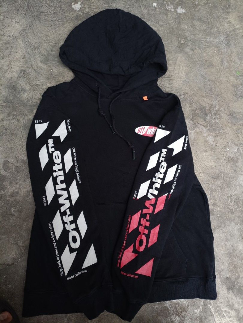 Off white diagonal deals split logo hoodie
