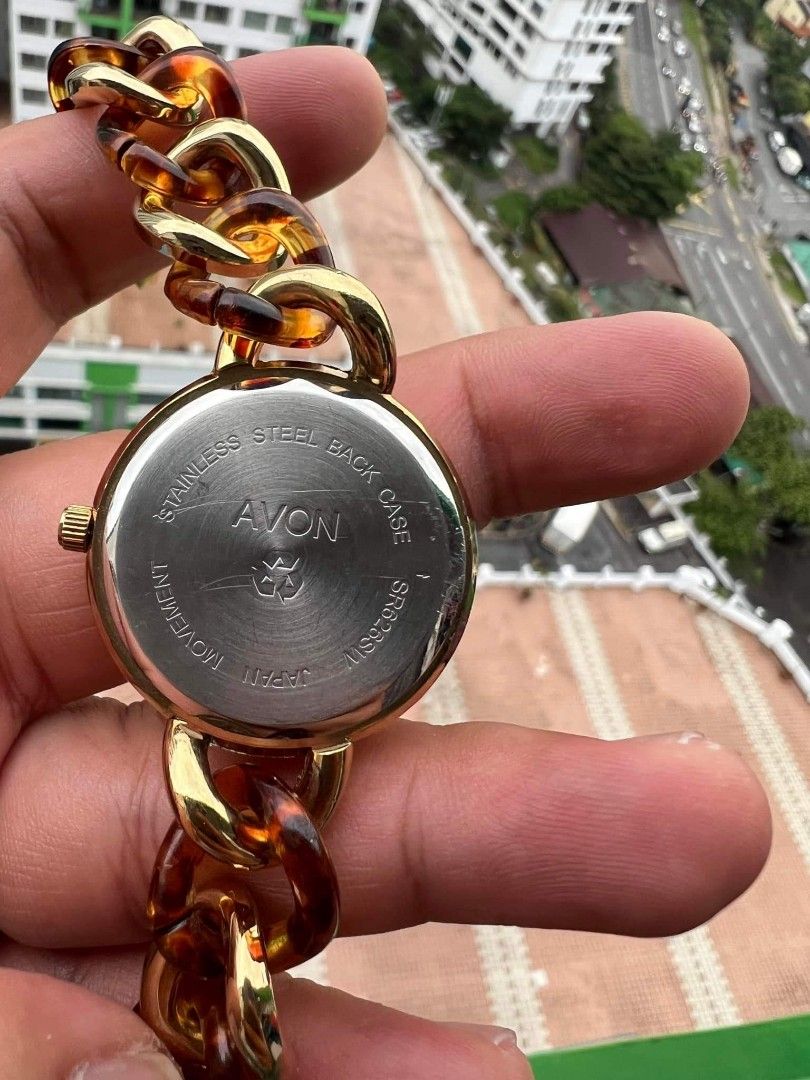 Original Avon Ladies Watch Gold Bracelet Jam Tangan Wanita