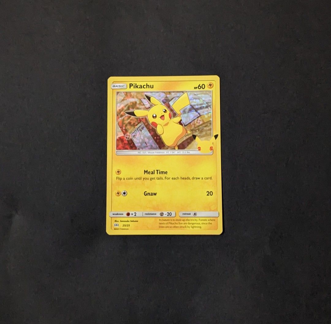 Pokemon Pikachu 25th Anniversary Stamped McDonald's Promo HOLO