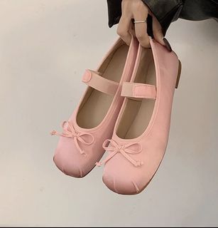 Pink Silk Ballet Flats