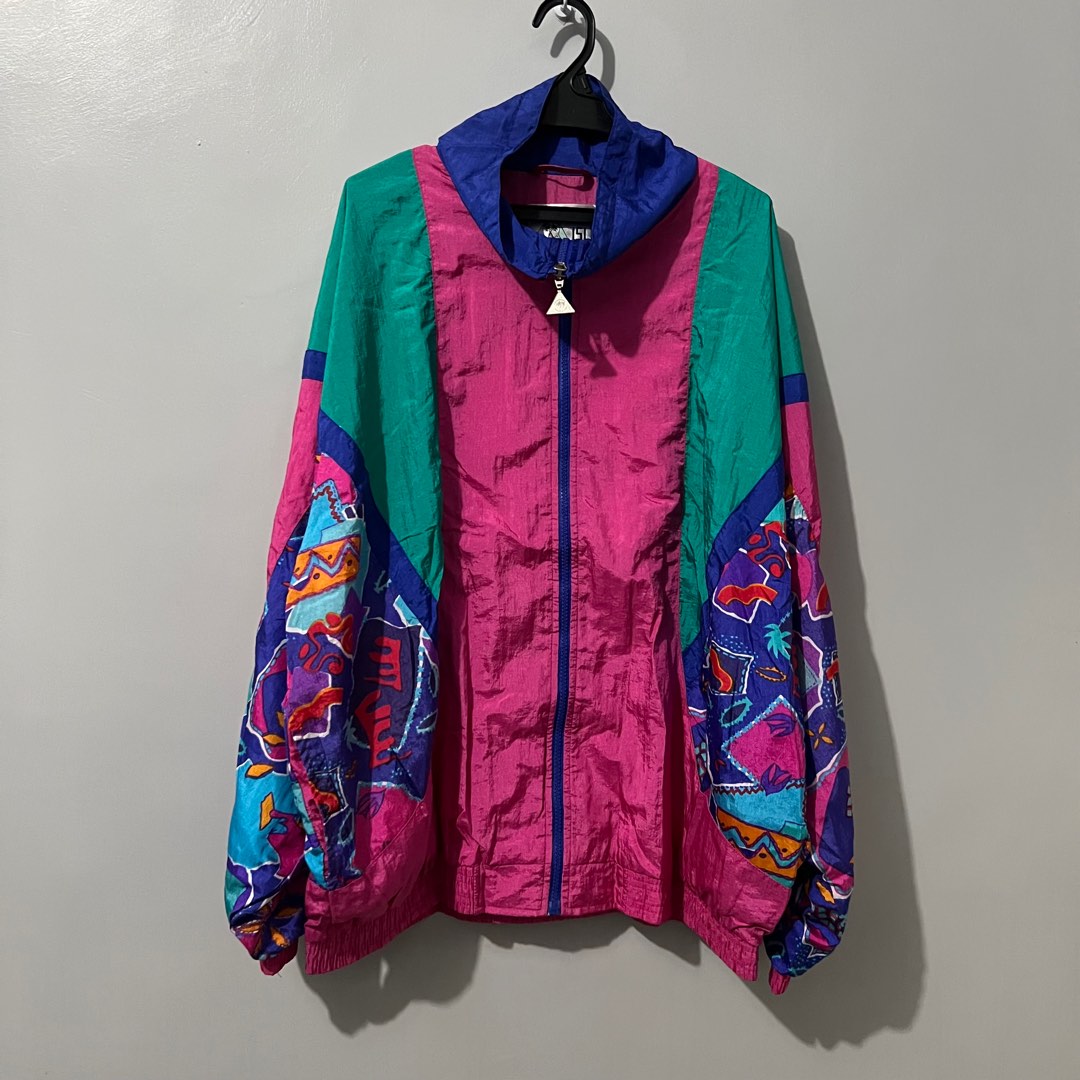 Pinky Blue Plaid Men's Windbreaker