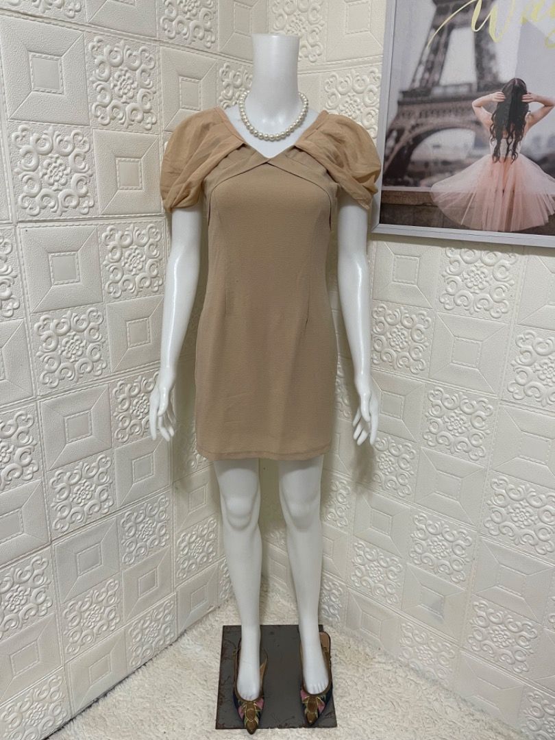 Pleated Cap Sleeves Sheath Dress Women s Fashion Dresses Sets Dresses on Carousell