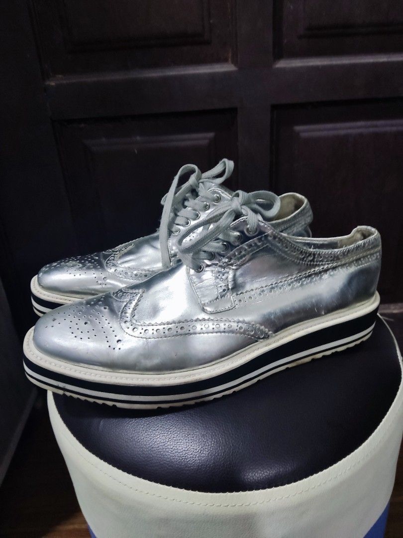 Prada silver shoes clearance