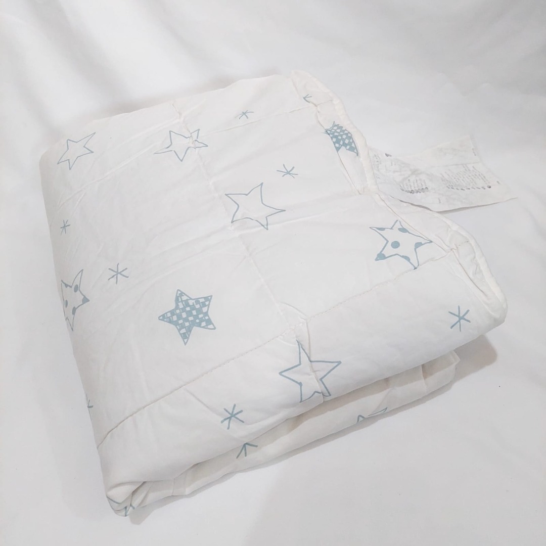 PRELOVED IKEA LEN STJARNA Kid Baby Nap Crib Comforter Cotton Blend White Blue Stars Bayi Anak Lainnya di Carousell