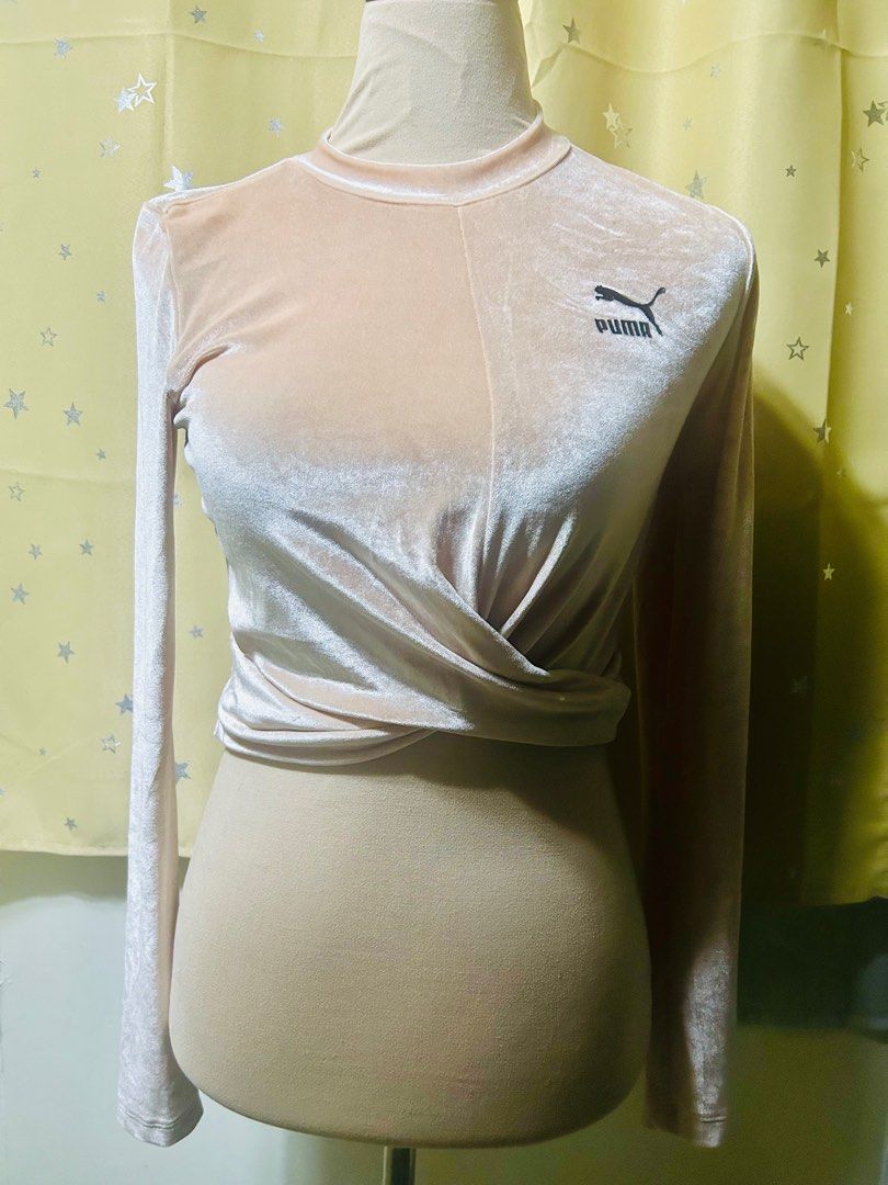 Puma Velvet Crop Top Women s Fashion Tops Longsleeves on Carousell