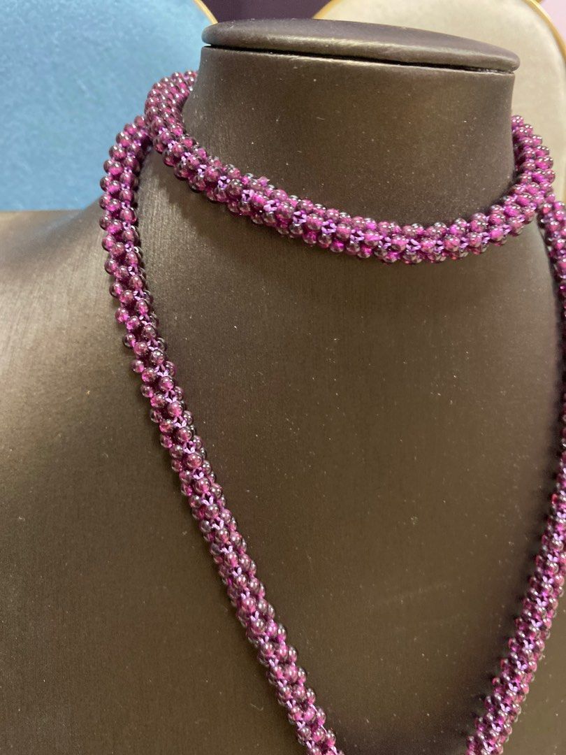 Purple Garnet Necklace Women s Fashion Jewelry Organisers Necklaces on Carousell