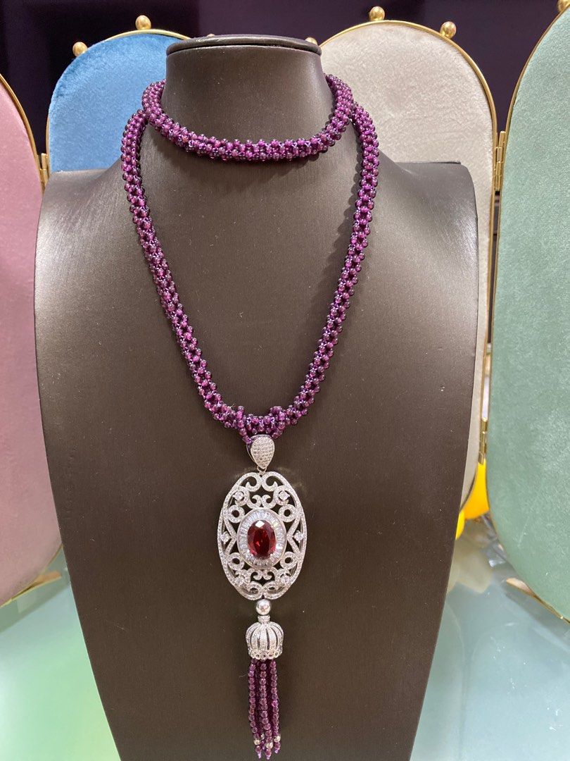 Purple garnet new arrivals necklace