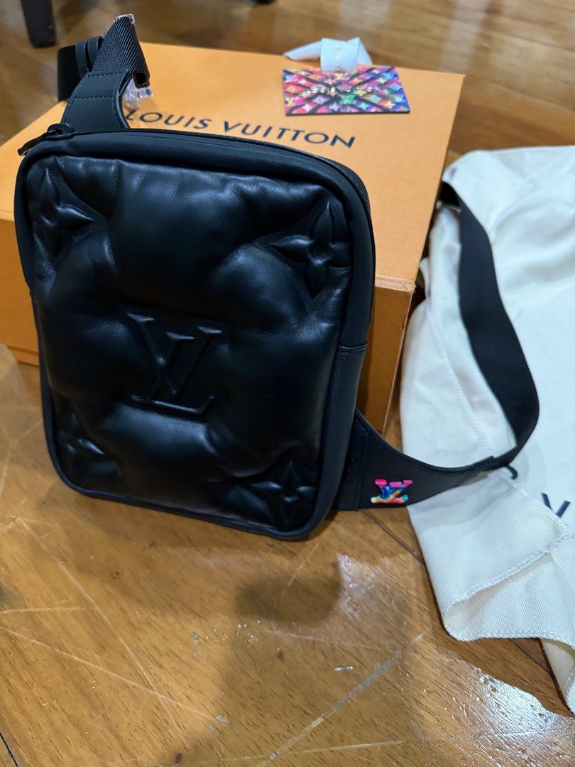 Louis Vuitton Asymmetrical Sling Bag Monogram Embossed Puffy