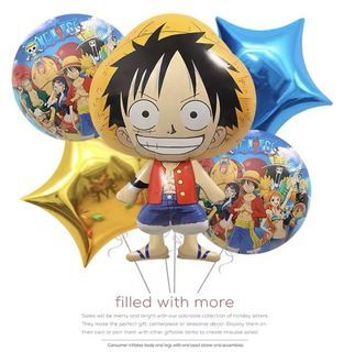 One Piece Theme Birthday Decoration Suit Child Party Supplies Luffy Balloon  Plate Fork Knives Paper Cup Straw Box Banner Gift