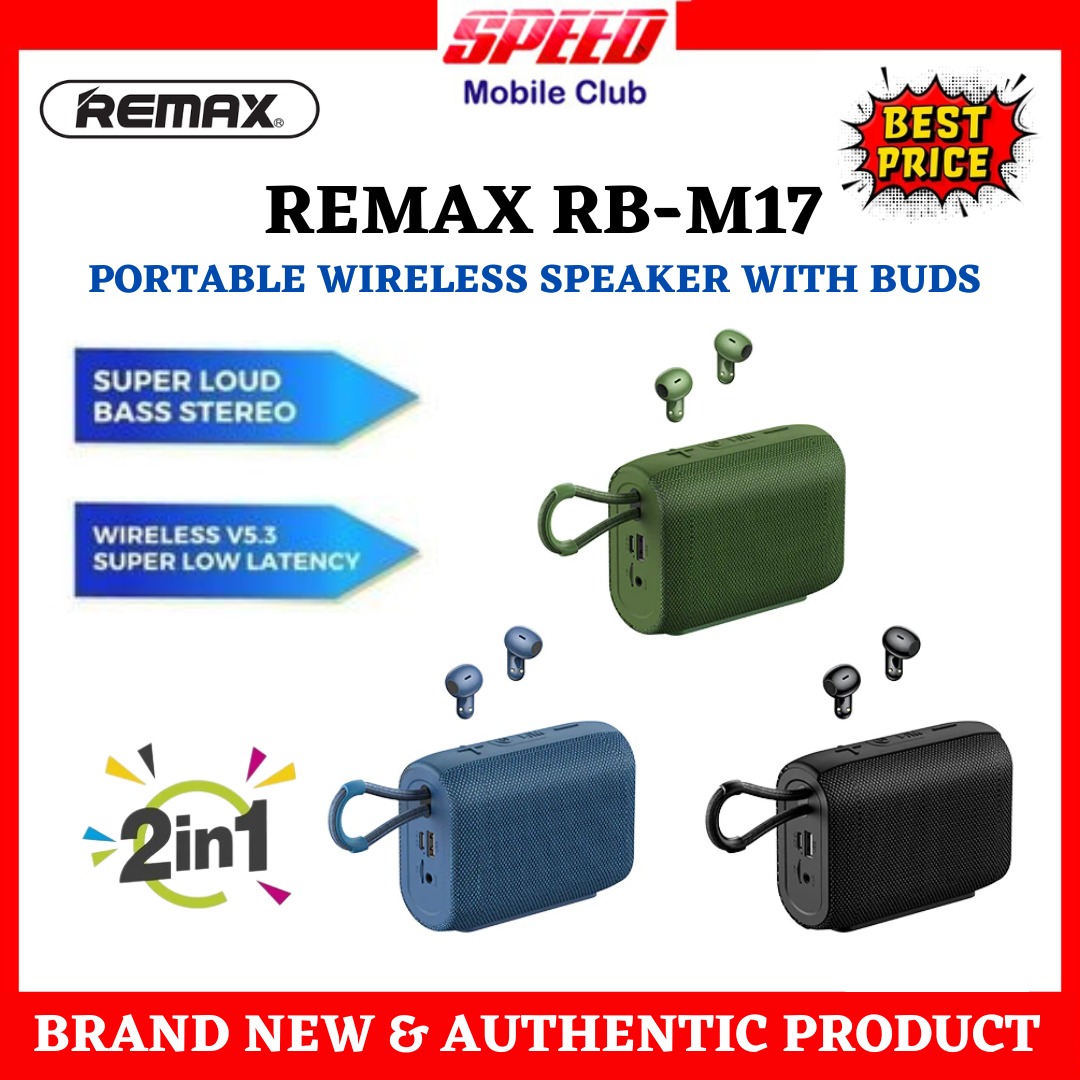 Remax RB-M17 Tuner Series Portable Wireless Speaker (With TWS Earbuds ...
