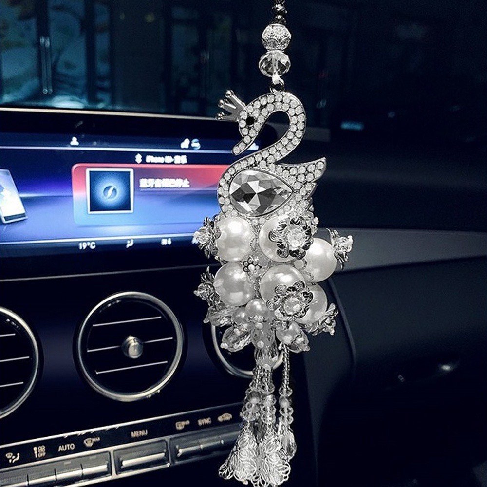 Rhinestone Swan 🦢 Crystal Design Car Hanging Ornament Decor