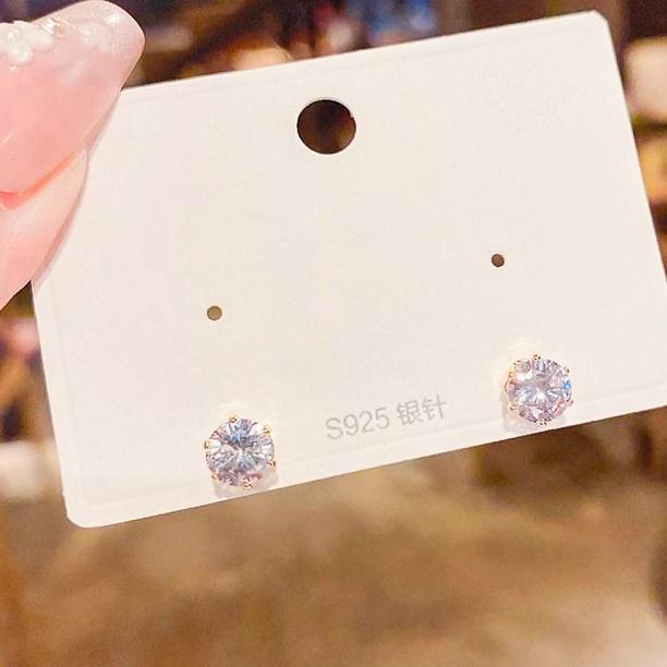 Nickel free cubic clearance zirconia stud earrings