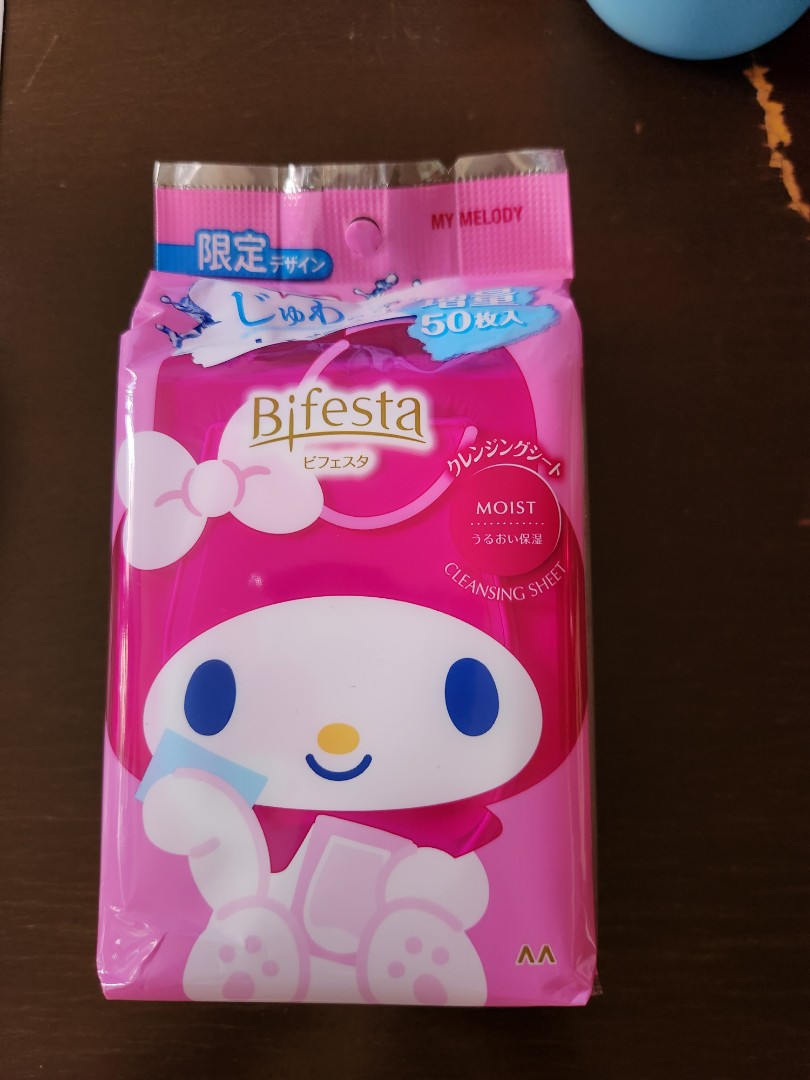 Sanrio x Bifesta Moist makeup cleansing wipes, Beauty & Personal Care ...