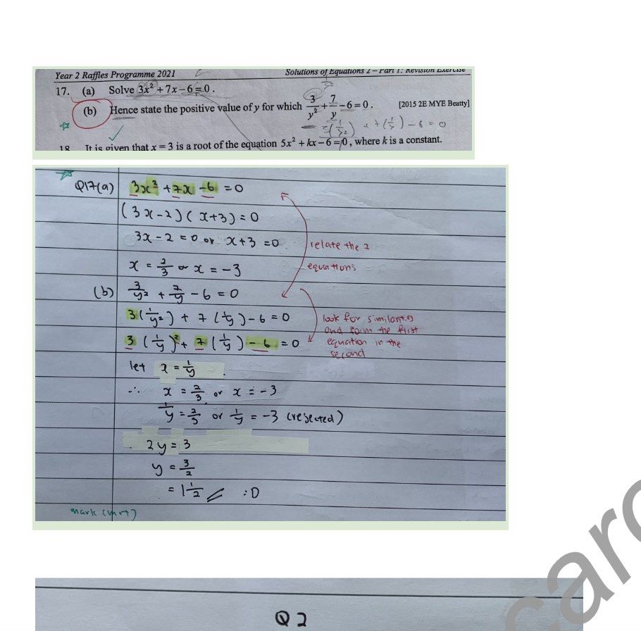 SEC 2 RGS MATH Raffles Girls\u2019 School Math EYA notes, Hobbies \u0026 Toys, Books \u0026 Magazines ...