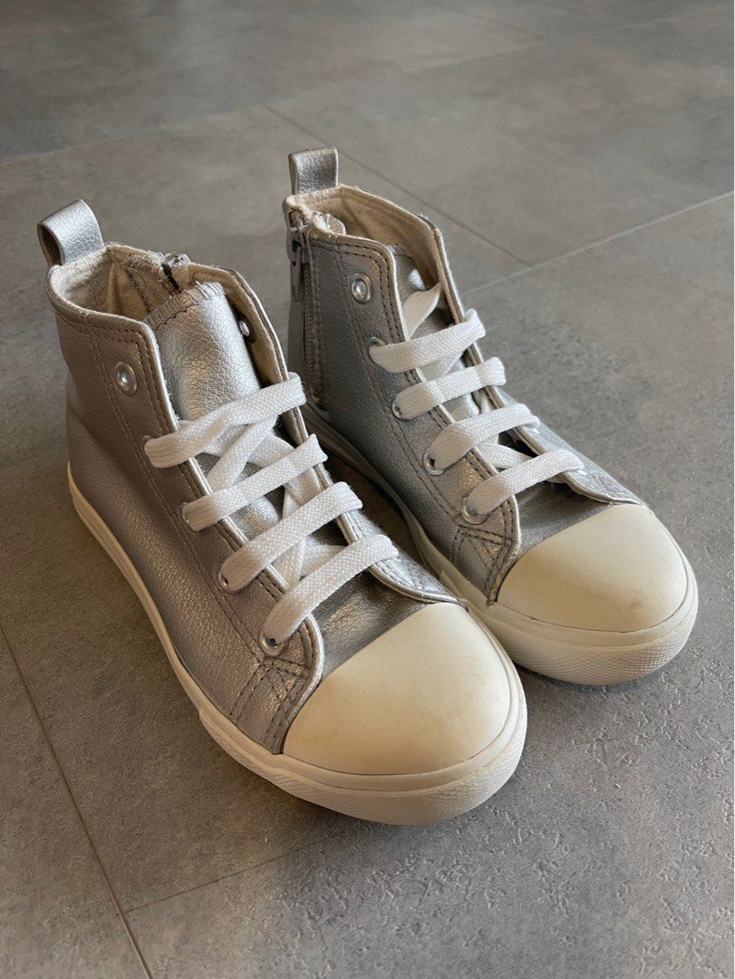 White shop lace trainers