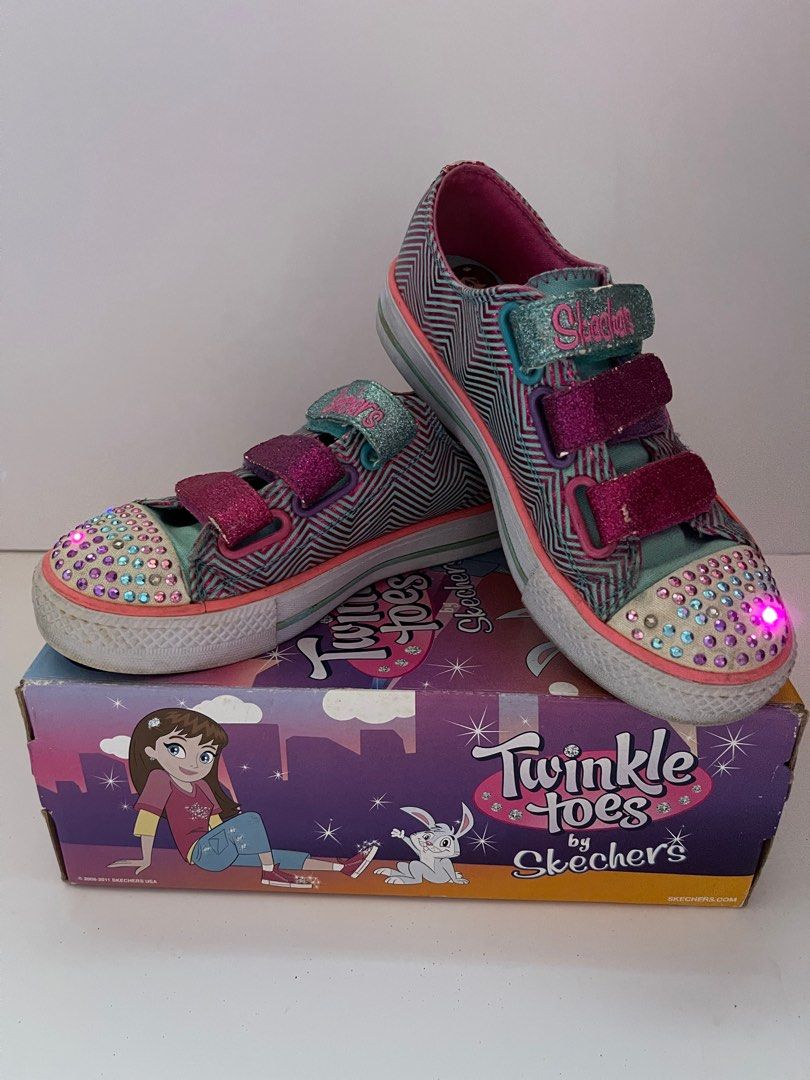 Skechers twinkle toes green deals