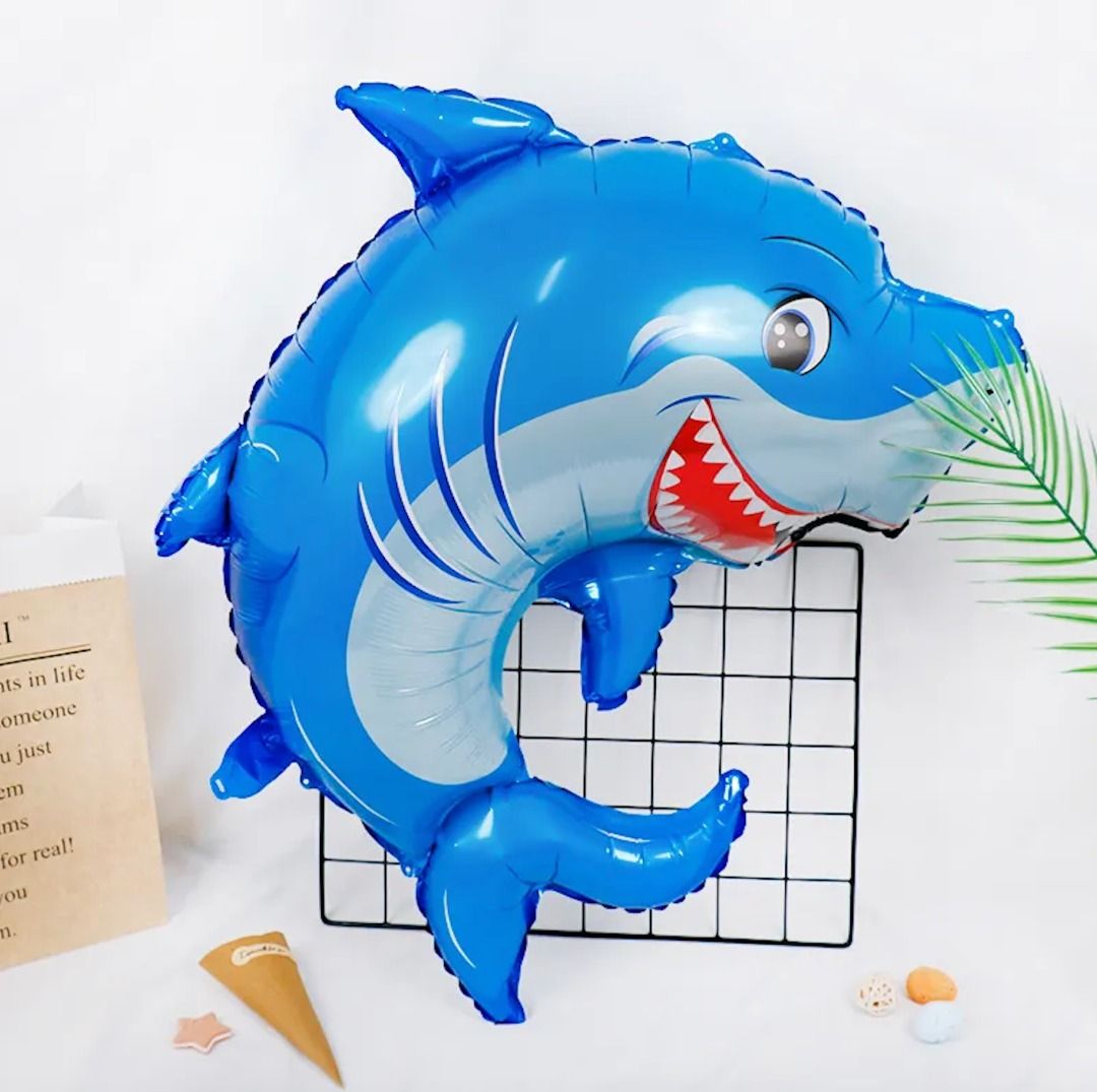 Smiling Blue Shark Foil Balloon, Hobbies & Toys, Stationery