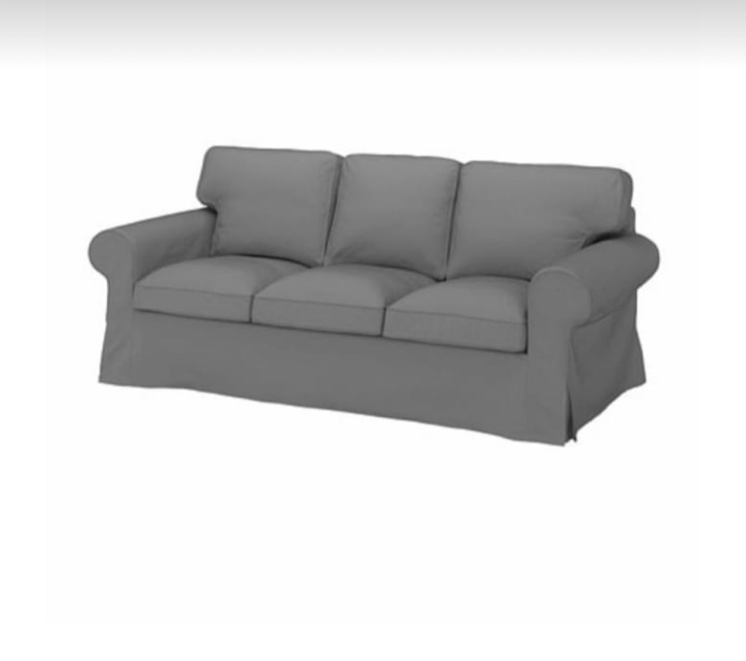 Sofa Cover For Ikea Ektorp 3 Seater Remmarn Light Grey, Furniture