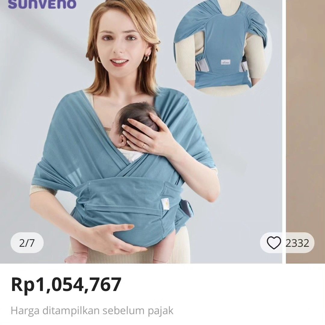 Sunveno baby wrap adjustable breathable Bayi Anak Kereta